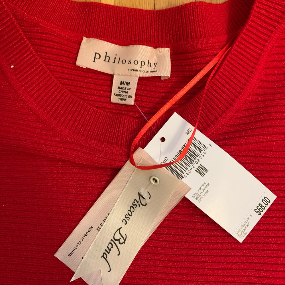 Philosophy BNWOT red sweater - Picture 3 of 3